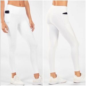 Fabletics White Fleece Inset Cold Weather Leggings